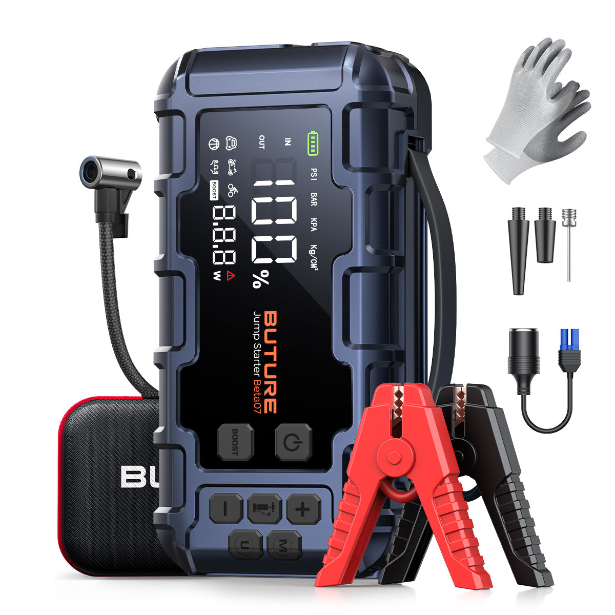 【New Arrival】Buture Beta07 Car Jump Starter 6000A With 160PSI Air Compressor